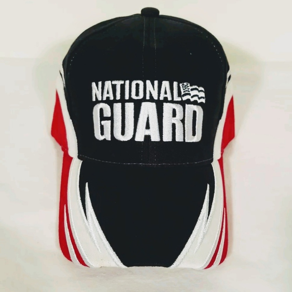National Guard red white and blue baseball cap